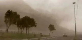 Alerta roja por vientos de más de 140 km/h en el sur del país