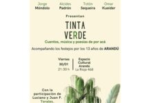 Propuesta cultural de «Tinta Verde» para este viernes en Arandú