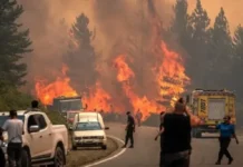 Chubut: Por el avance del fuego, cortaron la Ruta Provincial 71