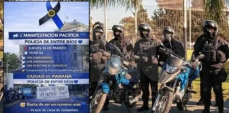 En Entre Ríos policías anunciaron una manifestación pacífica para marzo