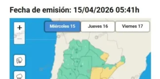 Rige un alerta naranja por lluvias para gran parte de Entre Ríos