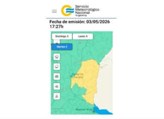 Rige una alerta amarilla por tormentas en Entre Ríos
