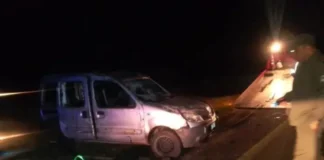 Dos personas fueron hospitalizadas tras un fuerte vuelco en la Autovía 14