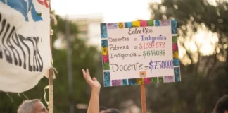 El salario inicial docente en Entre Ríos cubre solo la mitad de la canasta básica