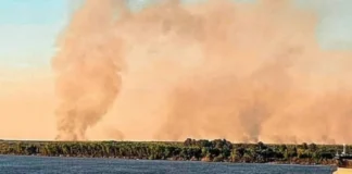 Volvieron los incendios en las islas entrerrianas frente al Gran Rosario